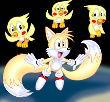 Super Sonic and Super Tails saving the day! (Artist: JJsmiley95