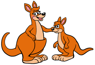 Kangaroo mother and son