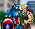 Guile meets Captain America by VixDojoFox