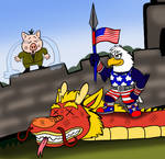 Aquila Eagle vs. Zhu Porker - Victory for America by VixDojoFox