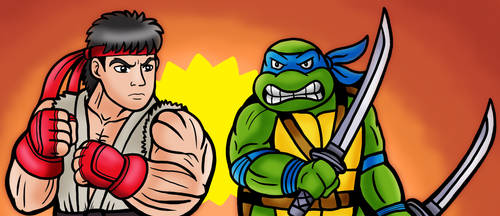 Street Fighter meets Teenage Mutant Ninja Turtles by VixDojoFox