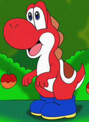 Red Yoshi in the Woods