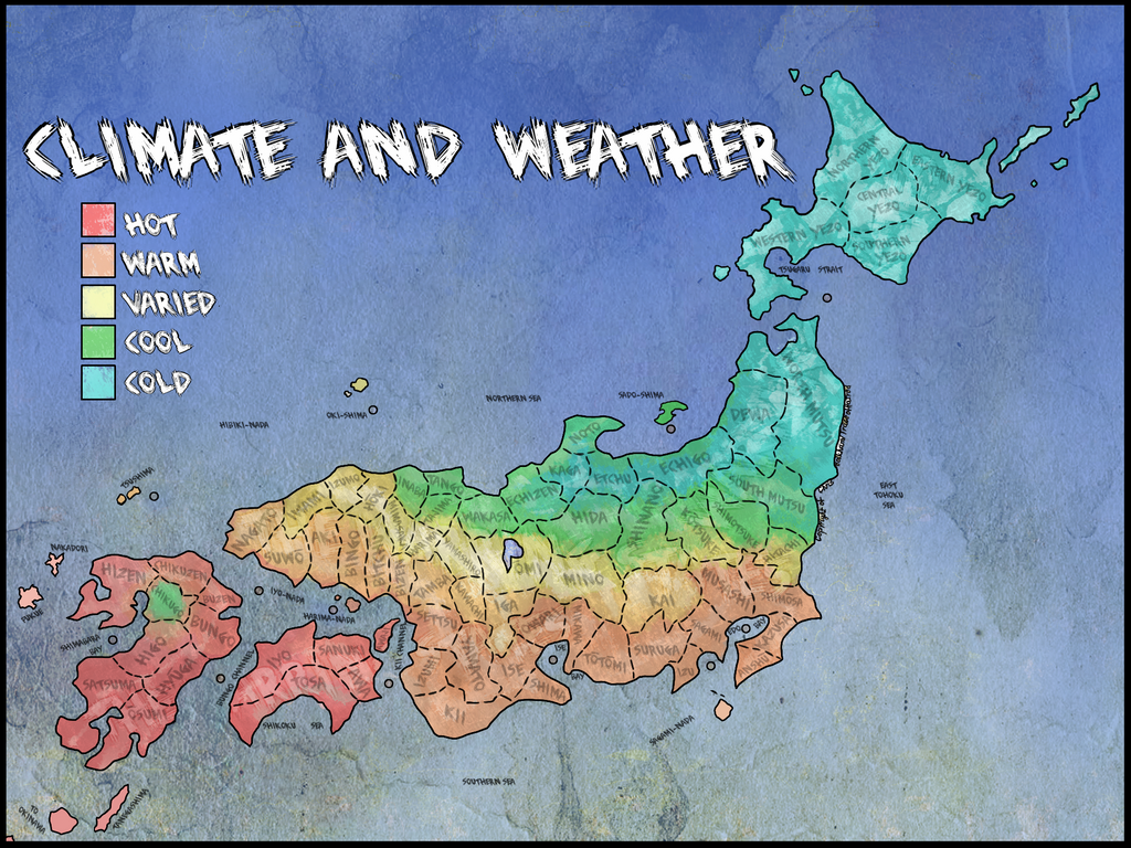 Climate Map Deviantart The Land's Climate by TheShogunate on DeviantArt