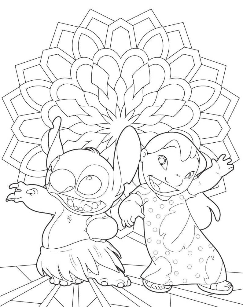 Coloriage Lilo et Stitch à colorier pour enfants - Coloriage Lilo et Stich  pour enfants