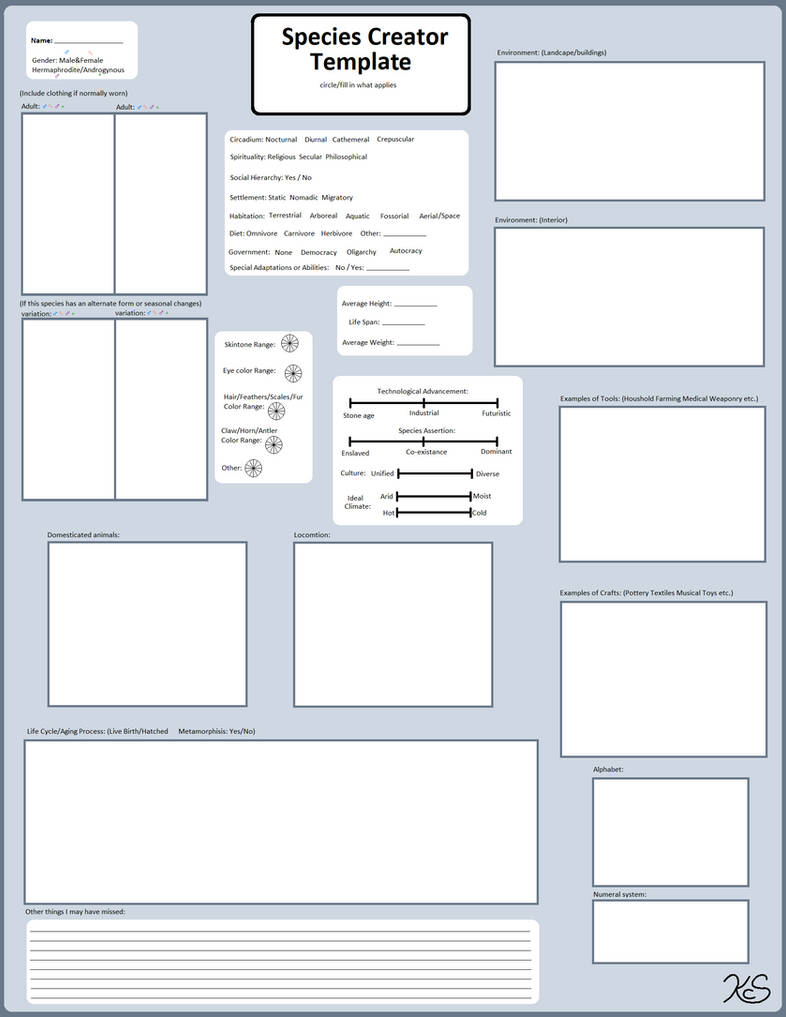 Species Creator Template by crestles on DeviantArt