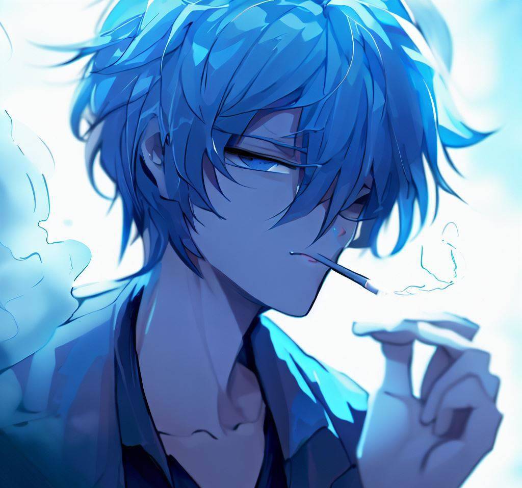 Anime boy pfp (Blue) Art by HRPlusDesign on DeviantArt