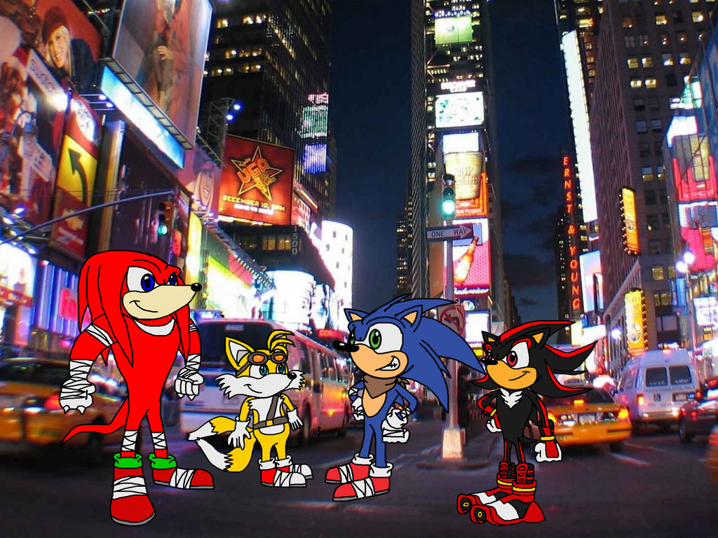 Sonic, Tails, Knuckles and Shadow at the City by Bandidude on DeviantArt