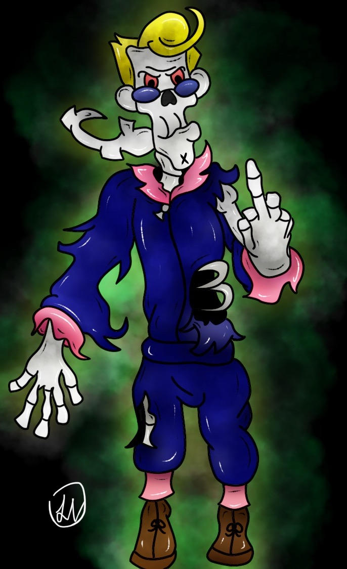 Skeleton on the rude side by CrunchyBakedBeans on DeviantArt
