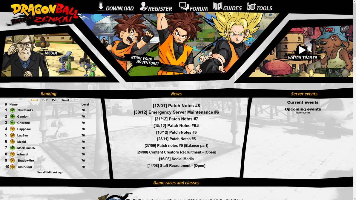 Dragon Ball Online Zenkai website layout by DrrZolty on DeviantArt