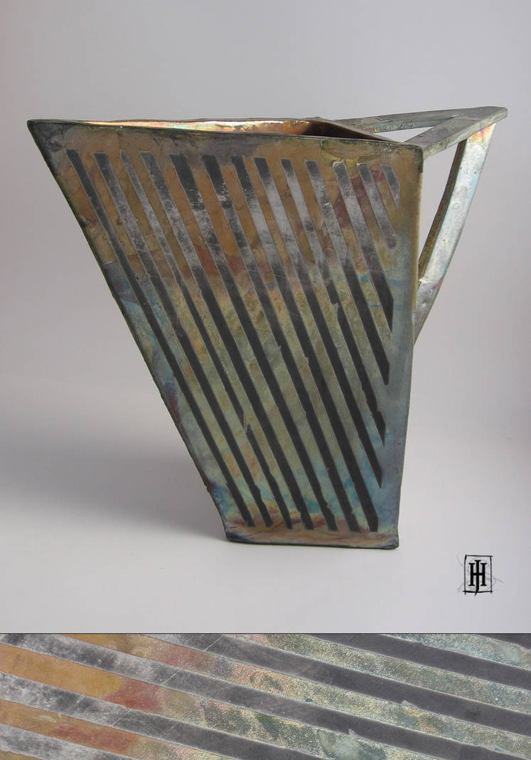 Raku Angular Vase by GoaliGrlTilDeath