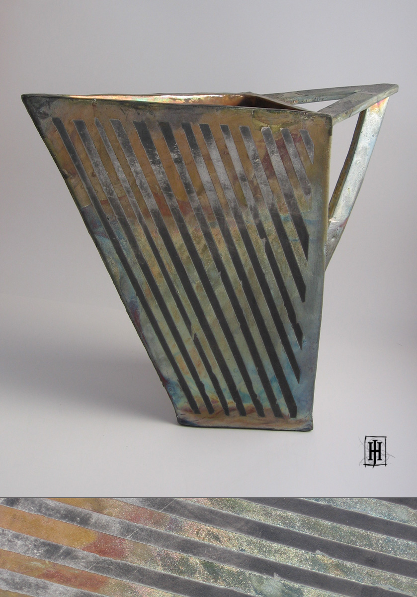 Raku Angular Vase by GoaliGrlTilDeath