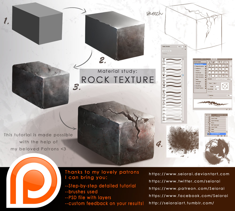 Tutorial: material study - worn rock