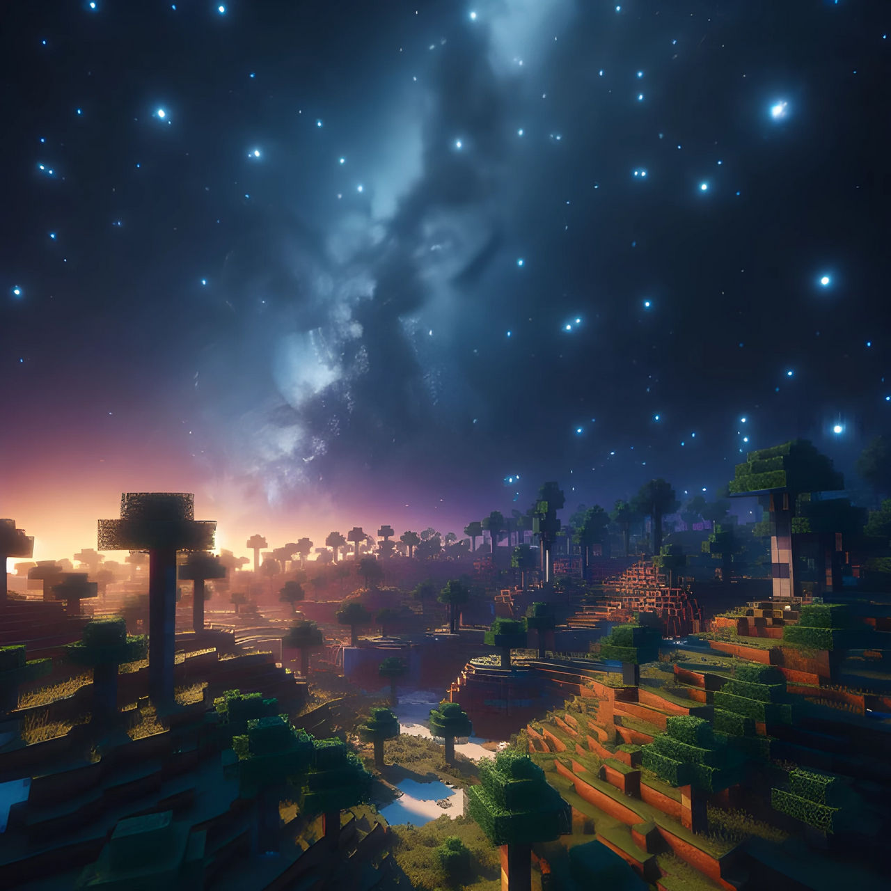 Minecraft night time aesthetic wallpaper by Ferv12 on DeviantArt