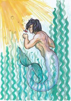 A merman and a small fish