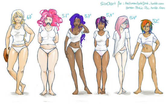 Mane six size chart