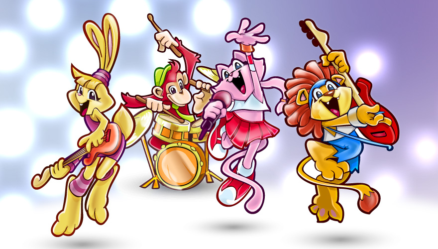 Vector Animals Rock Band by Pixeden
