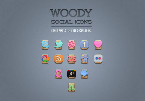 Free Wood Social Icons Vol1