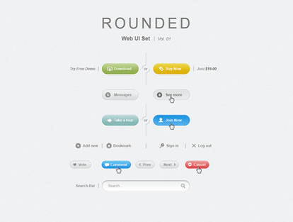 Free Rounded Psd Web UI Set