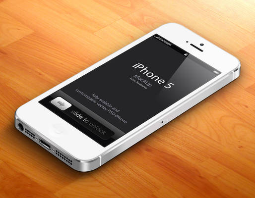Free White 3D iPhone 5 Psd Vector Mockup