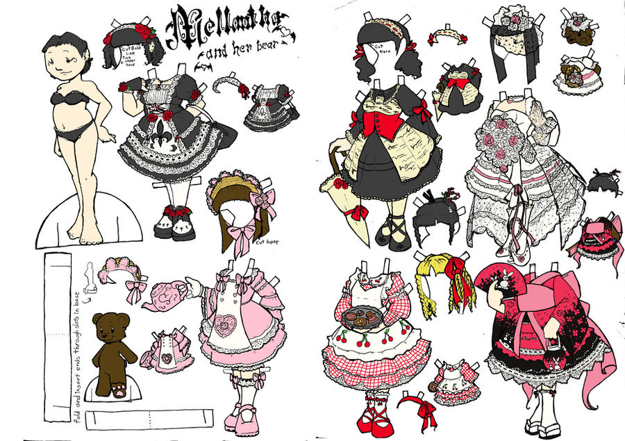 Gothic Lolita Paper Doll WIP