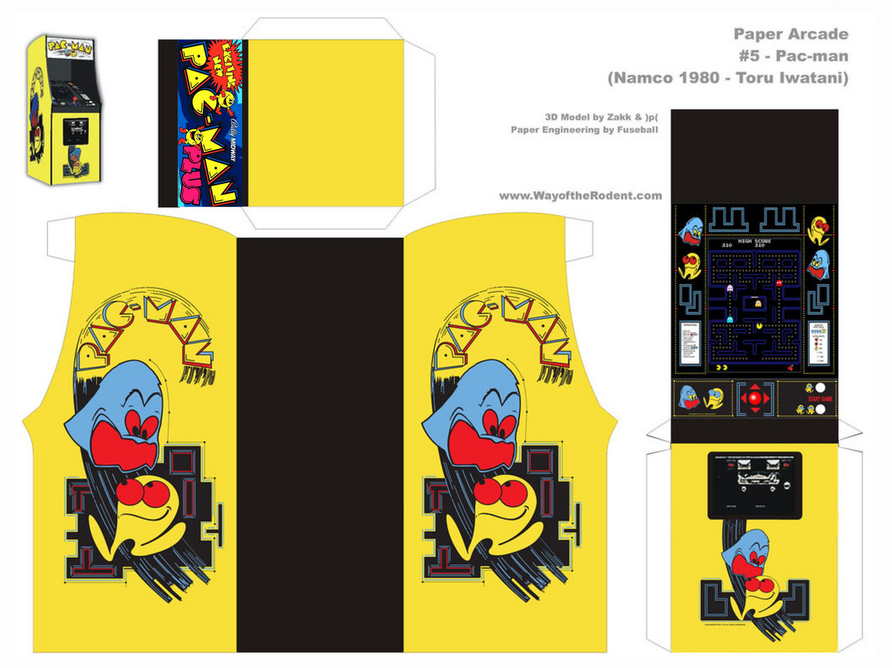 Pac-Man Plus Arcade Machine Paper Craft by DarthBladerPegasus on DeviantArt