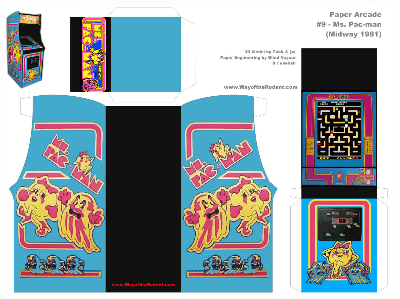 Ms. Pac-Man Arcade Machine Paper Craft by DarthBladerPegasus on DeviantArt