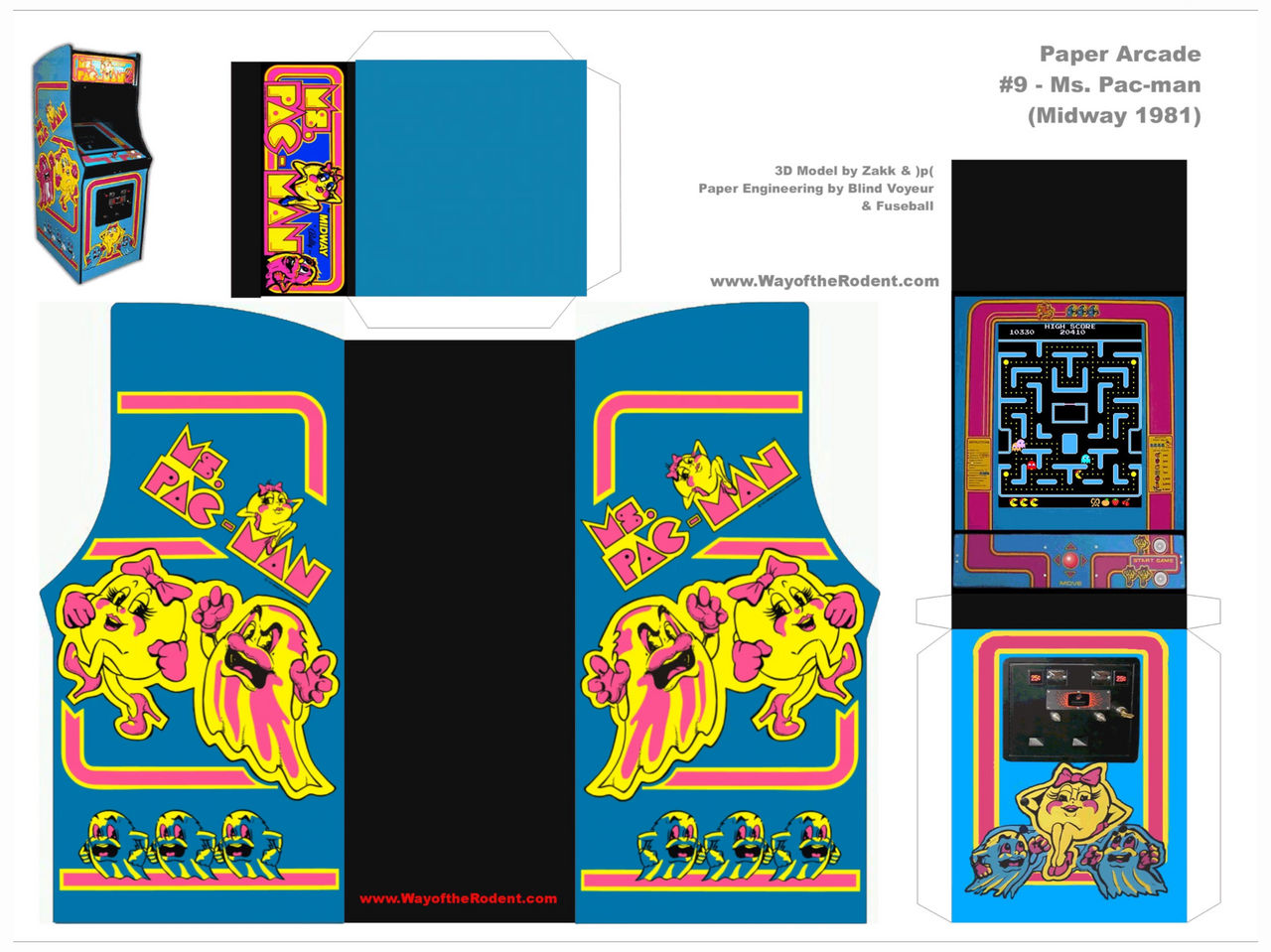 Ms. Pac-Man Arcade Machine Paper Craft by DarthBladerPegasus on DeviantArt