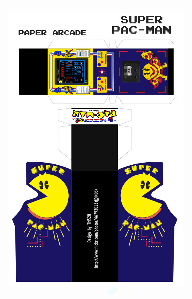 Super Pac-Man Arcade Machine Paper Craft by DarthBladerPegasus on ...