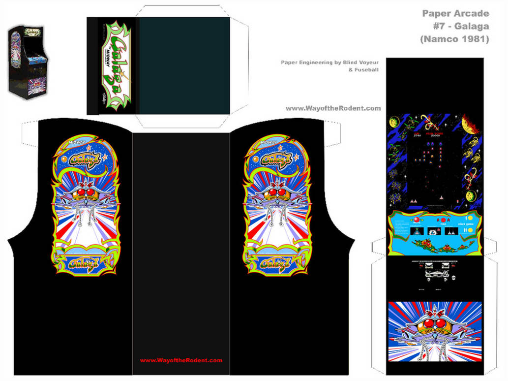 Galaga Arcade Machine Paper Craft by DarthBladerPegasus on DeviantArt