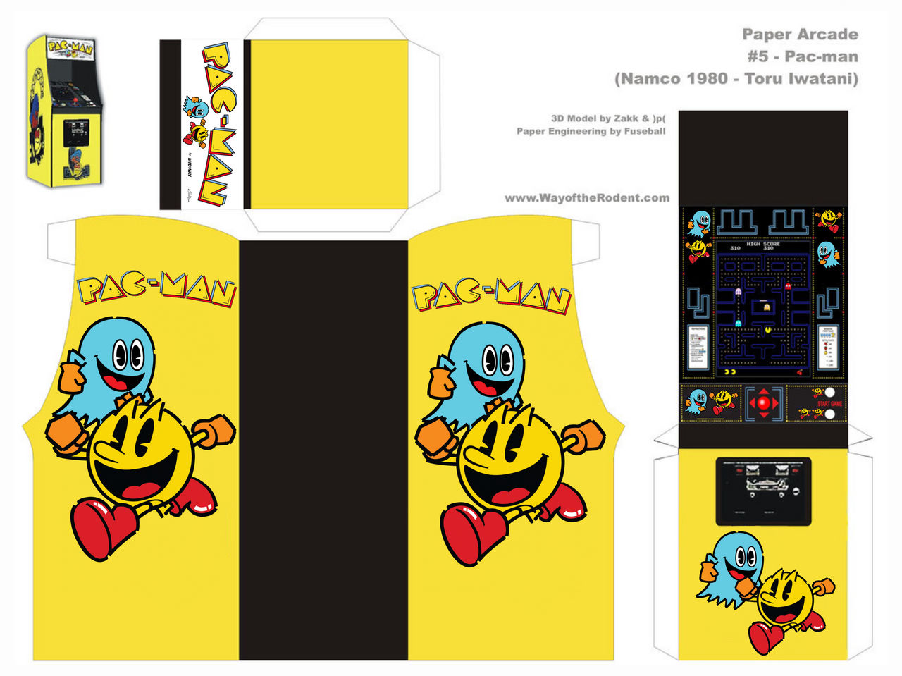 Pac-Man Arcade Machine Paper Craft by DarthBladerPegasus on DeviantArt