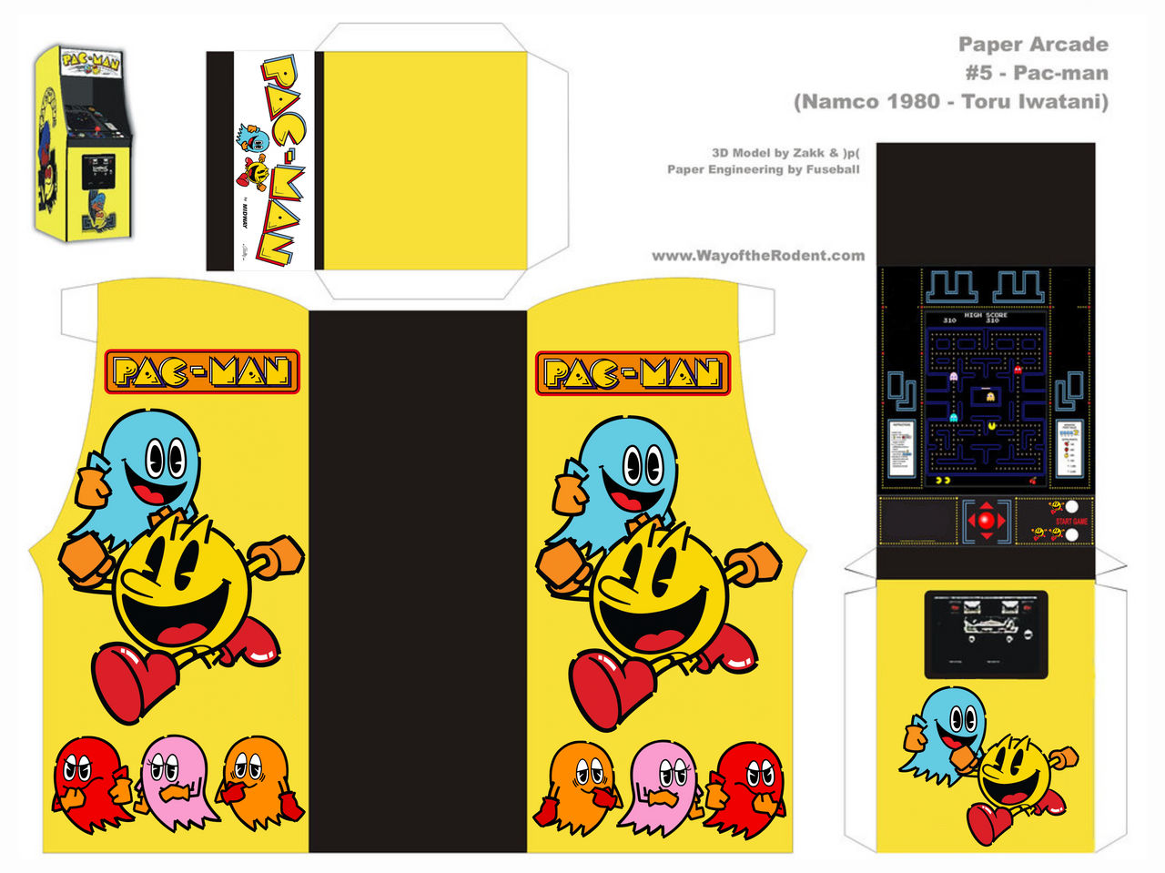 Pac-Man Arcade Machine Paper Craft by DarthBladerPegasus on DeviantArt