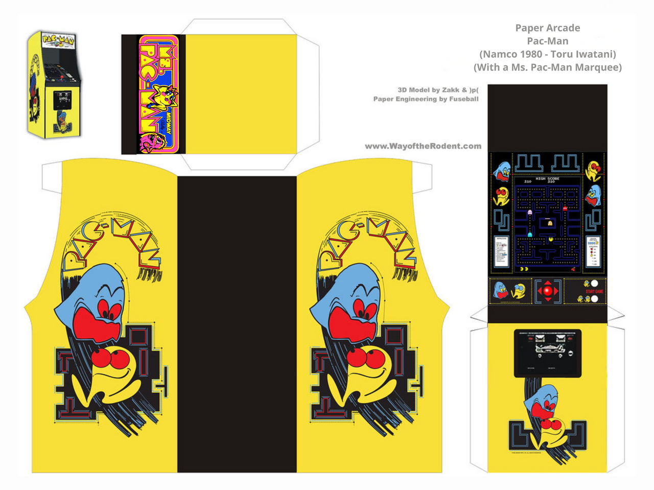 Pac-Man Arcade Machine Paper Craft (+Ms. Pac-Man) by DarthBladerPegasus ...