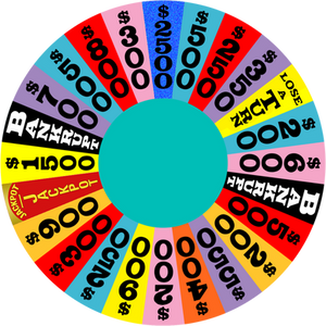 Wheel of Fortune-Wheel (1995-1996) ($2,500 Wedge)