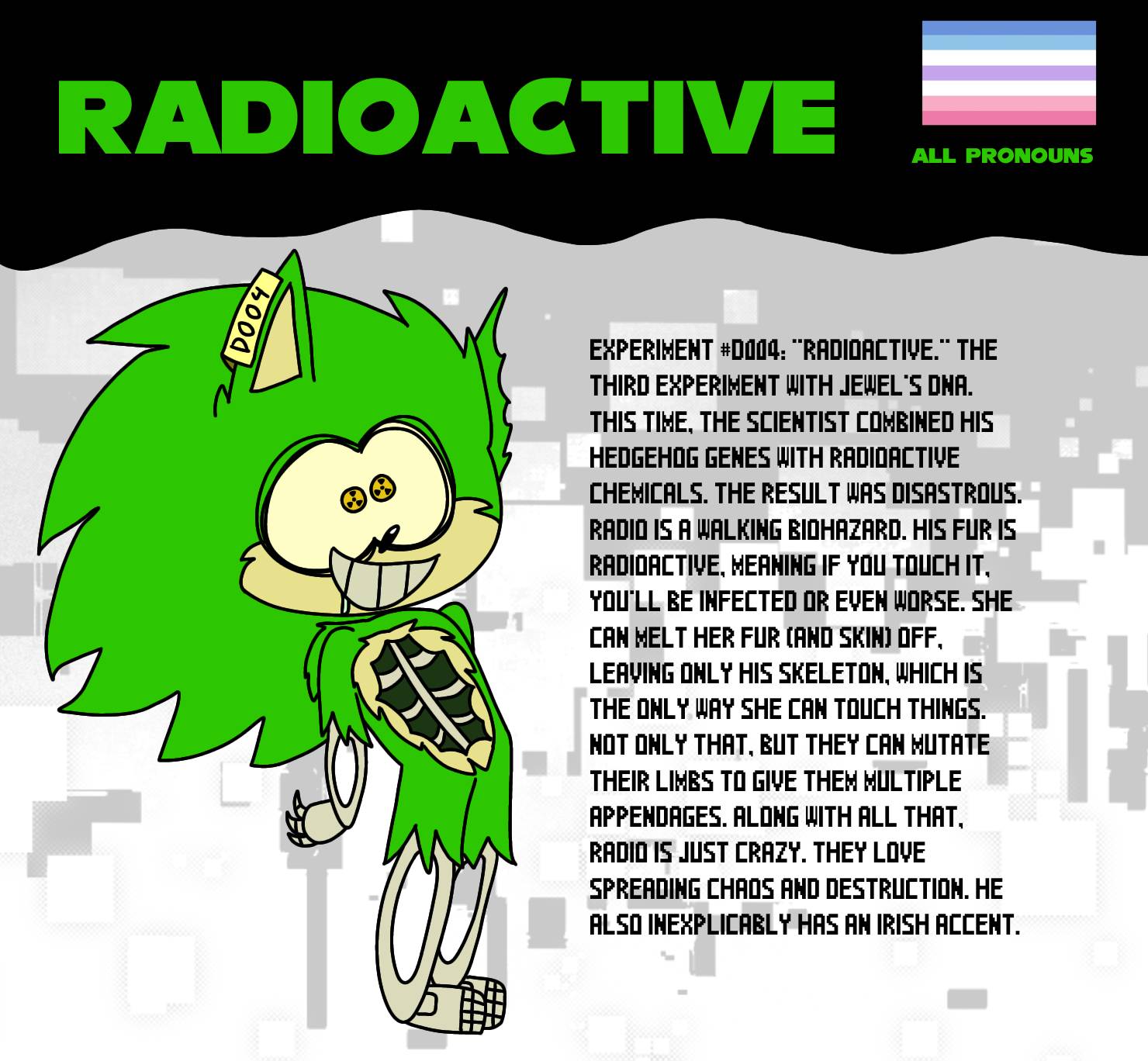 Radioactive Character Radioactive's ref by RoseCandyart on DeviantArt