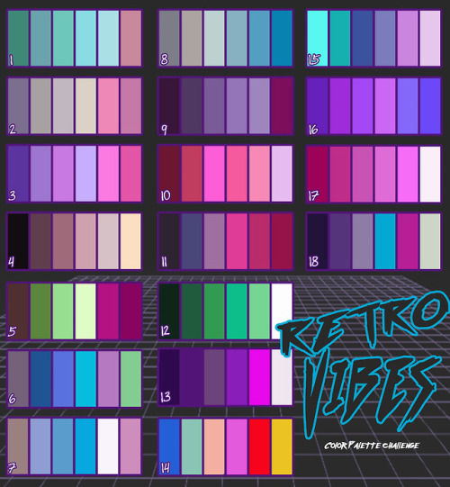 retro aesthetic colour palettes adopts by storystones on DeviantArt