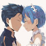 Fan art Subaru and Rem from Re Zero