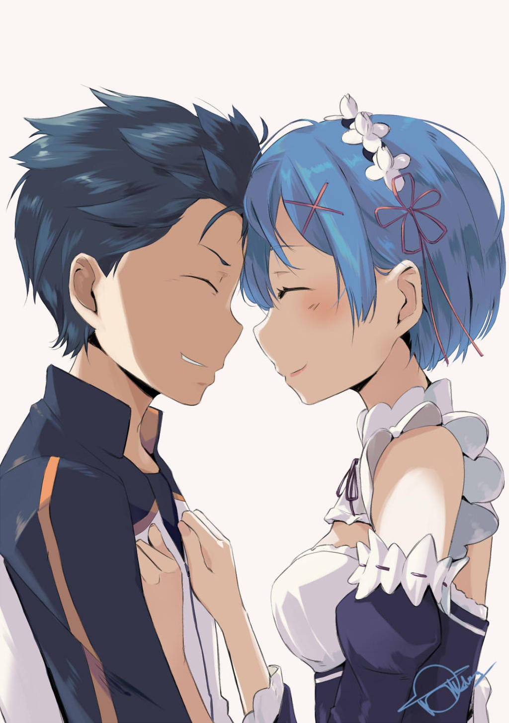Fan art Subaru and Rem from Re Zero by Genocide06 on