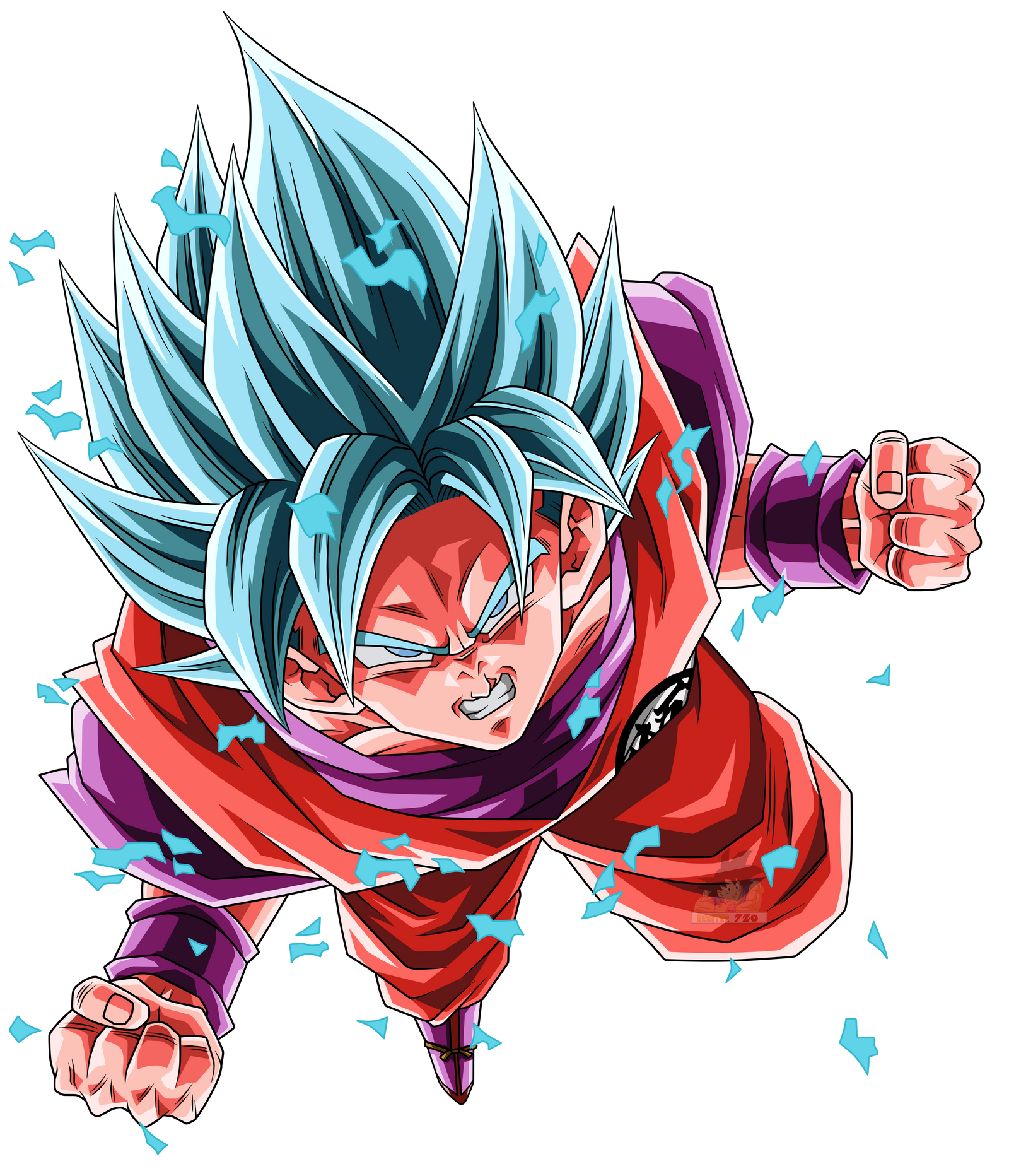 Goku Super Saiyan Blue Kaioken by penandpaper64 on DeviantArt