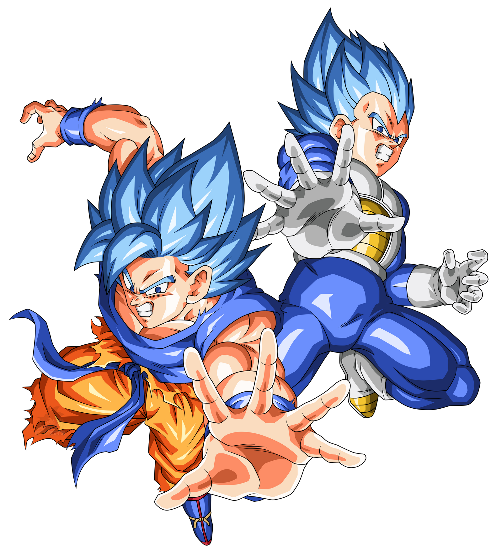 Goku en kamehameha y Vegeta en Final Flash - FINAL by  Alfa-Art.deviantart.com on @DeviantArt