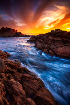 Sunset over Canal Rocks, Western Australia