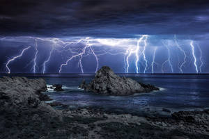 Lightning over Sugarloaf Rock