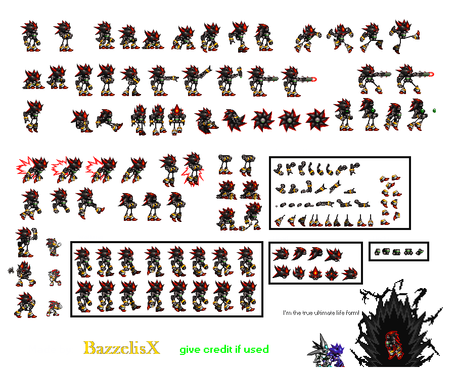 Cheat Master Shadow Sprite Code Mecha Shadow 3.0 sprite sheet (Edit) by Luis700535 on DeviantArt