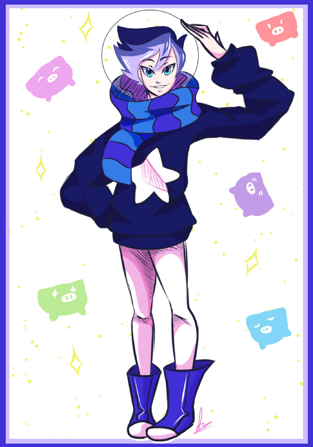 Anime Galaxy Mascot Fanart By Fluffycattle On Deviantart