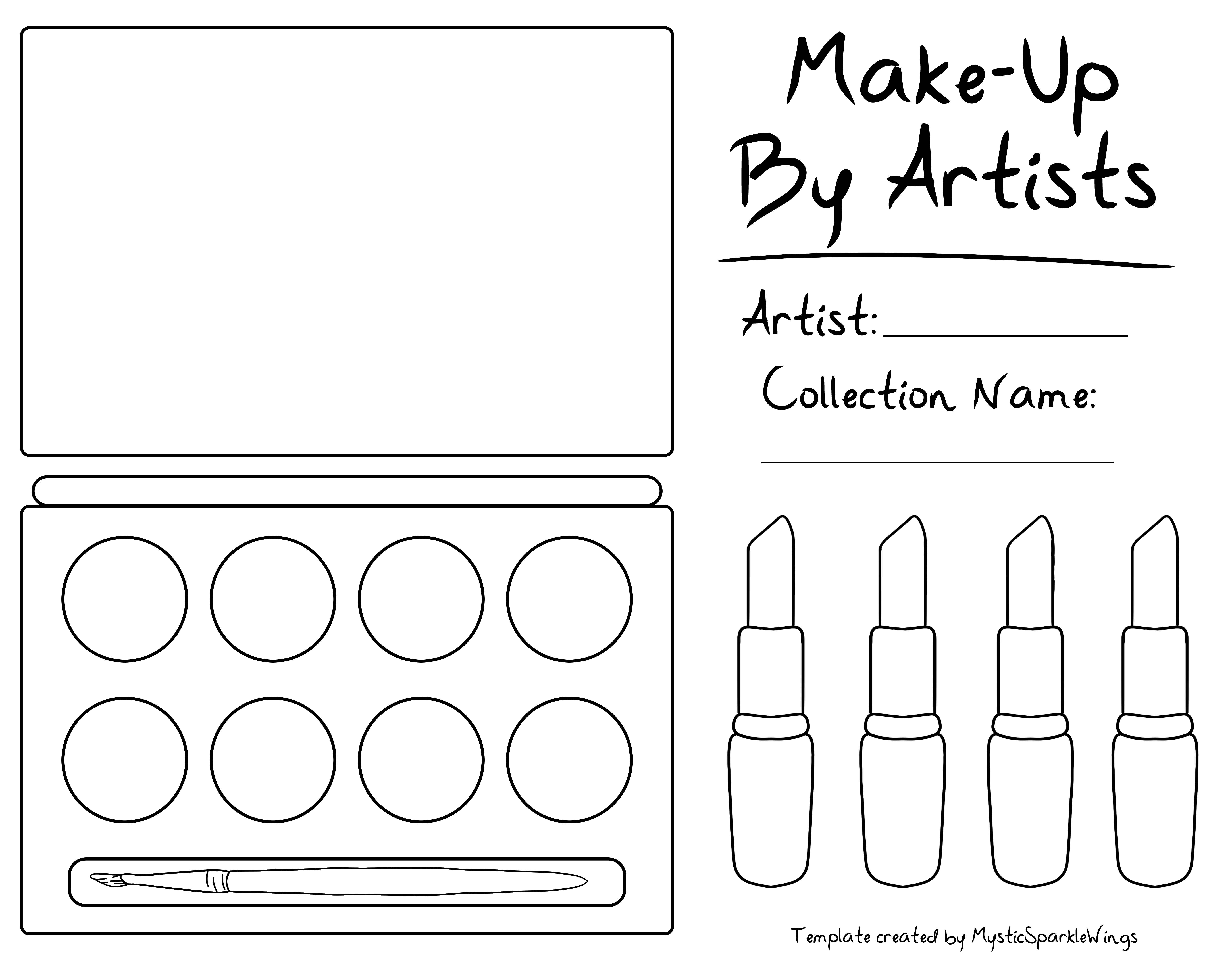 MakeUp by Artists Blank Template by MysticSparkleWings on DeviantArt