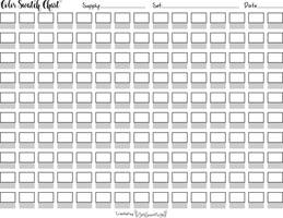 150 Color Swatch Chart - No Number Boxes