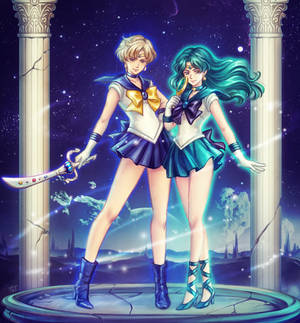 SM: Sailor Uranus x Sailor Neptune 1Ver
