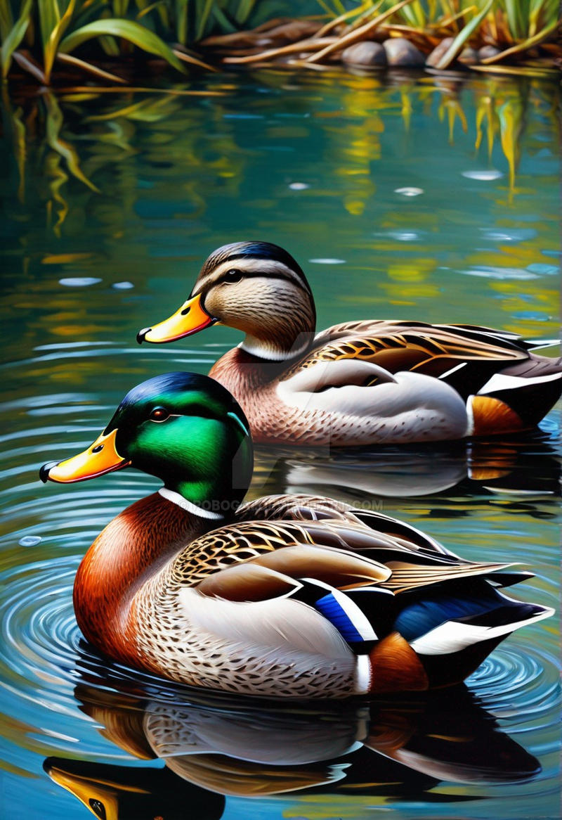 Duck Riding Deviantart Mallard Ducks by robogai on DeviantArt