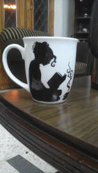 Coffee and Reading hand-drawn mug