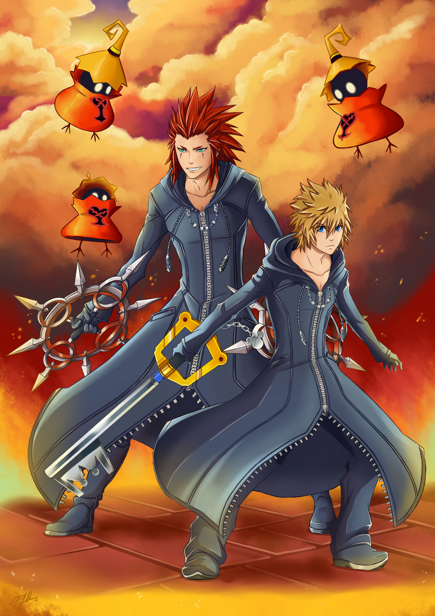 Kh Axel Roxas Axel and Roxas (Kingdom Hearts) by VII-Magician on DeviantArt