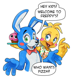 FNAF2's Toy Bonnie and Toy Chica